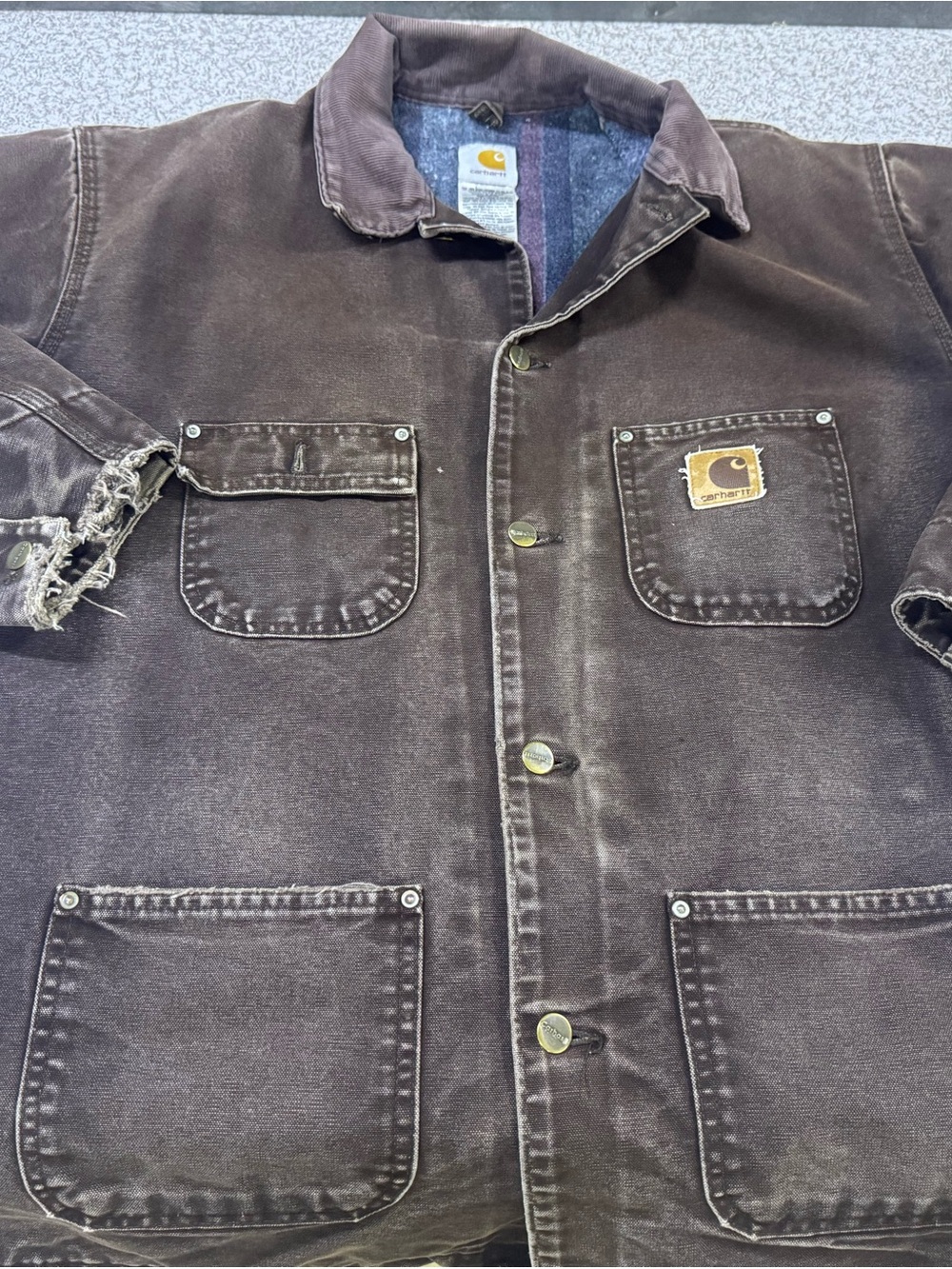 Carhartt Men's Dark Brown Canvas Work Coat